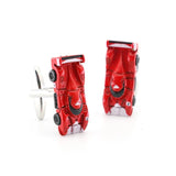 Auto Racing Car Cufflinks For Men Brass Material Red Cuff Links
