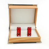 Auto Racing Car Cufflinks For Men Brass Material Red Cuff Links