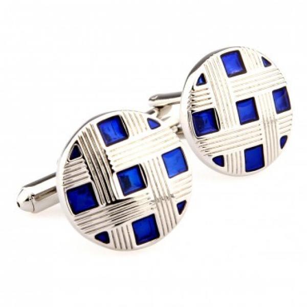 Round Enamel Cufflink Cuff Link 1 Pair