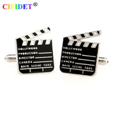 CIFIDET Clapper Board Cufflinks with Velvet Bag - Gift for Men