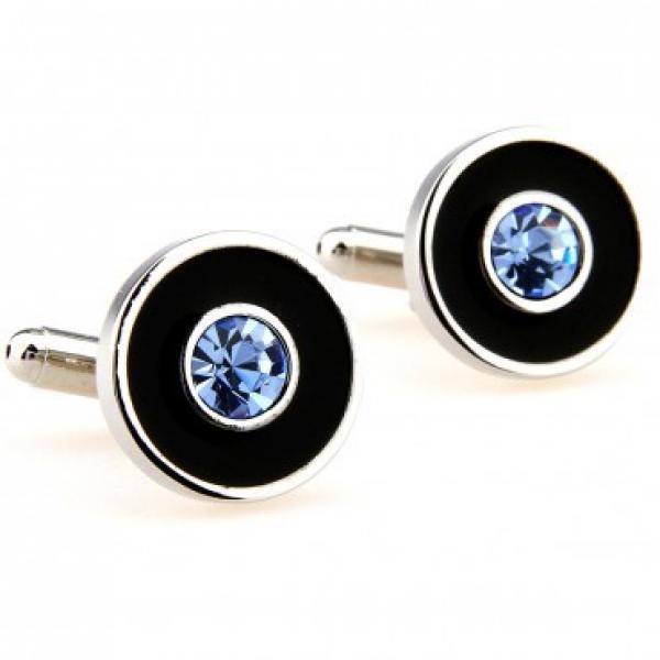 Elegant Crystal Cufflink Set - 2 Pairs