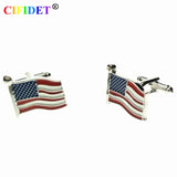 Patriotic Cufflink Flag Shirt Cuff Link With Velvet Bag