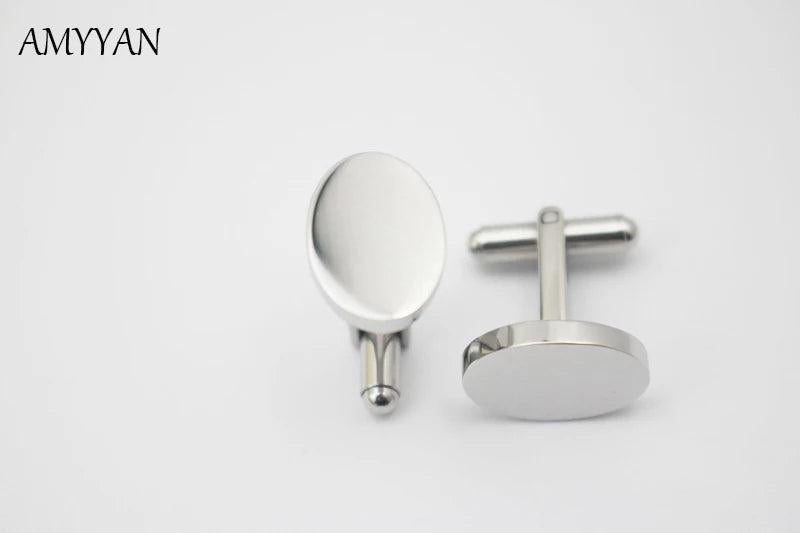 316L Stainless Steel Cufflinks Blank Cuff Links Men Wedding Party Present