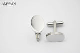 316L Stainless Steel Cufflinks Blank Cuff Links Men Wedding Party Present