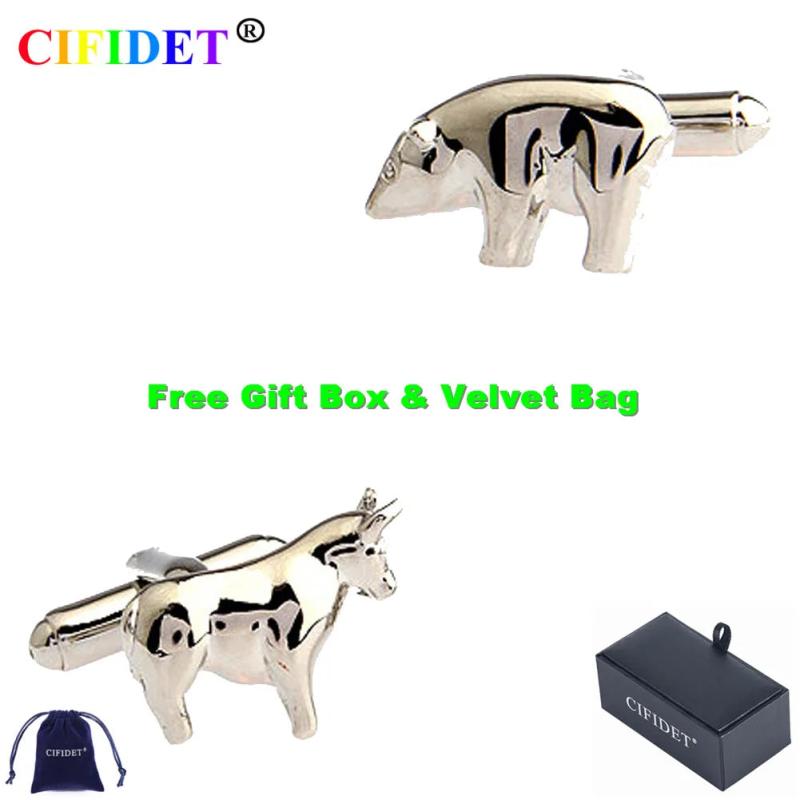 Animal Cufflink Cow Bear Set Cuff Link Present Men