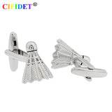 Badminton Sports Cufflink & Velvet Bag - Men's Jewelry Accessory