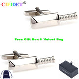 CIFIDET Baseball Bats Cufflink Shirt Cuff Link with Velvet Bag