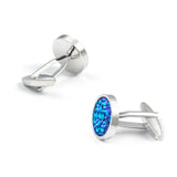 Crystal Round Cufflinks for Men Wedding Office Twins Gift