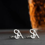 Personalized Double Initials Cufflinks Stainless Steel
