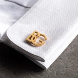 Personalized Double Initials Cufflinks Stainless Steel