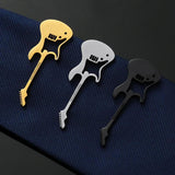 Stainless Steel Guitar Tie Clip for Men