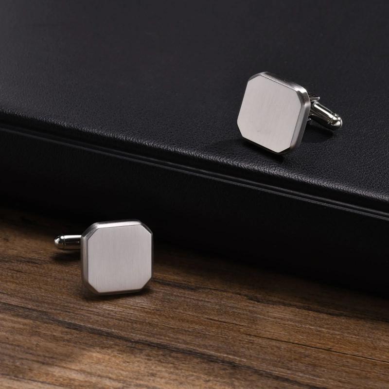 Personalized Black Stainless Steel Cufflinks for Men