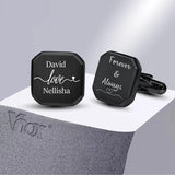Personalized Black Stainless Steel Cufflinks for Men