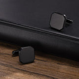 Personalized Black Stainless Steel Cufflinks for Men