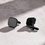 Personalized Black Stainless Steel Cufflinks for Men