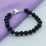 925 Silver Pearl Round Bead Charm Bracelet for Women Men