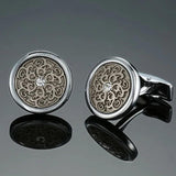 Light Crystal Pattern Metal Cufflinks for Wedding Dress