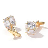Light Crystal Copper Cufflinks Wedding Formal Accessories