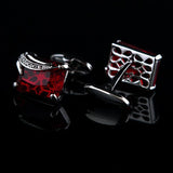 Men's Wedding Cufflinks Red Pierced Cuff Buttons High Abotoaduras Guests