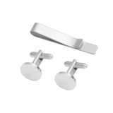 Personalized Stainless Steel Initial Cufflinks & Tie Clip Set