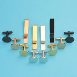 Personalized Stainless Steel Initial Cufflinks & Tie Clip Set