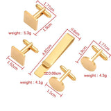 Personalized Stainless Steel Initial Cufflinks & Tie Clip Set