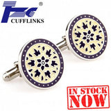Purple Flowers Cufflink Cuff Link - 2 Pairs