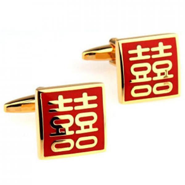 Chinese Words Cufflink Cuff Link 2 Pairs Promotion