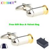 CIFIDET Mens Bullet Cufflink Shirt Cuff Link With Velvet Bag & Accessories