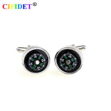 CIFIDET Compass Cufflink Set with Velvet Bag