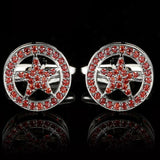 Crystal Star Copper Cufflinks French Button Set
