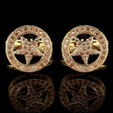 Crystal Star Copper Cufflinks French Button Set