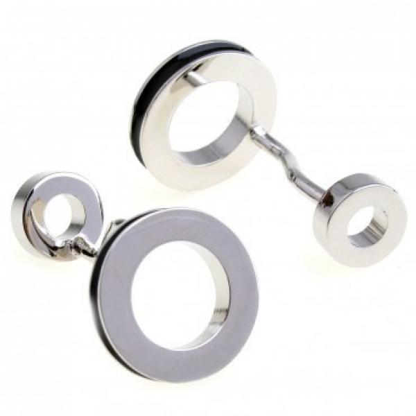 Double Circle Cufflink Round Enamel Cuff Link