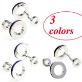 Double Circle Cufflink Round Enamel Cuff Link