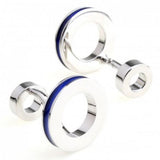 Double Circle Cufflink Round Enamel Cuff Link