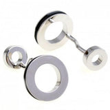 Double Circle Cufflink Round Enamel Cuff Link
