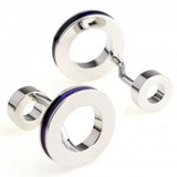Double Circle Cufflink Round Enamel Cuff Link