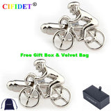 Men's Bike Riding Cufflink Set with Velvet Bag
