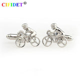 Men's Bike Riding Cufflink Set with Velvet Bag