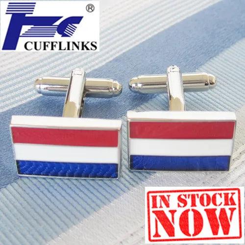 Netherlands Flag Cufflink Cuff Link 2 Pairs Promotion
