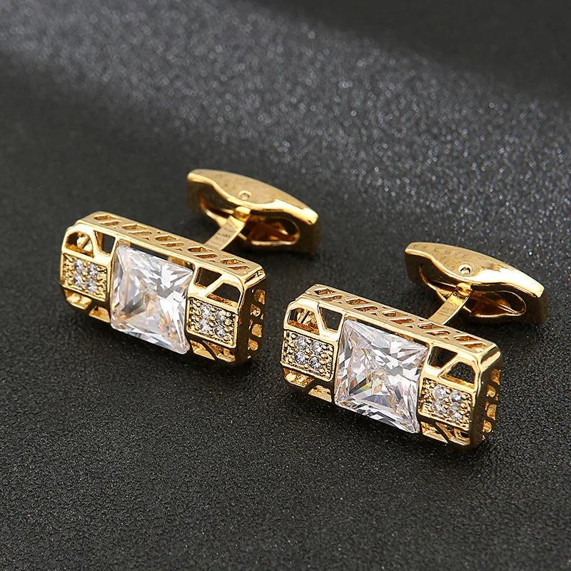 Crystal Cufflinks for Men and Women French Shirts Business Wedding
