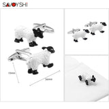 Sheep Cufflinks Enamel Cuff Links French Shirt Jewelry