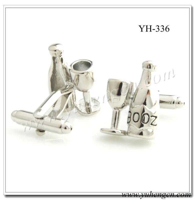 YH-336 Winebottle & Wineglass Novelty Cufflinks