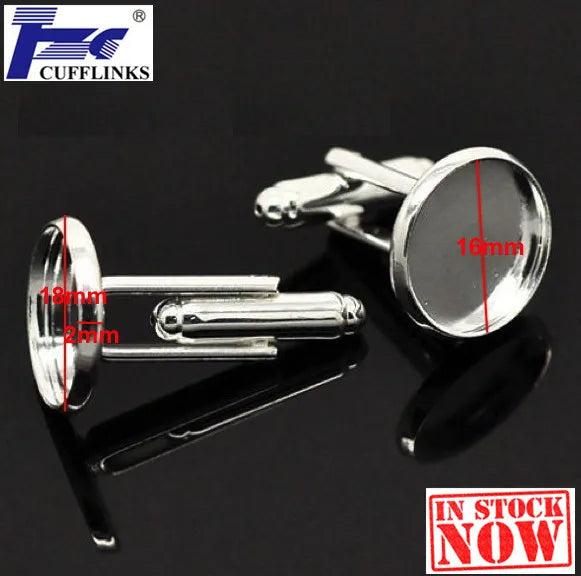 Silver Blank Cufflink Cuff Link 2 Pairs