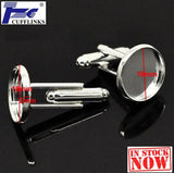 Silver Blank Cufflink Cuff Link 2 Pairs