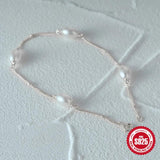 Natural Freshwater Pearl Bracelet 925 Sterling Silver Sweet Jewelry