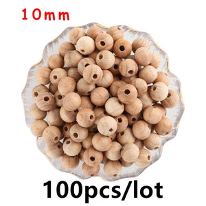 100-1000Pcs Beech Wooden Beads Eco-Friendly Round Bead Letter Graph