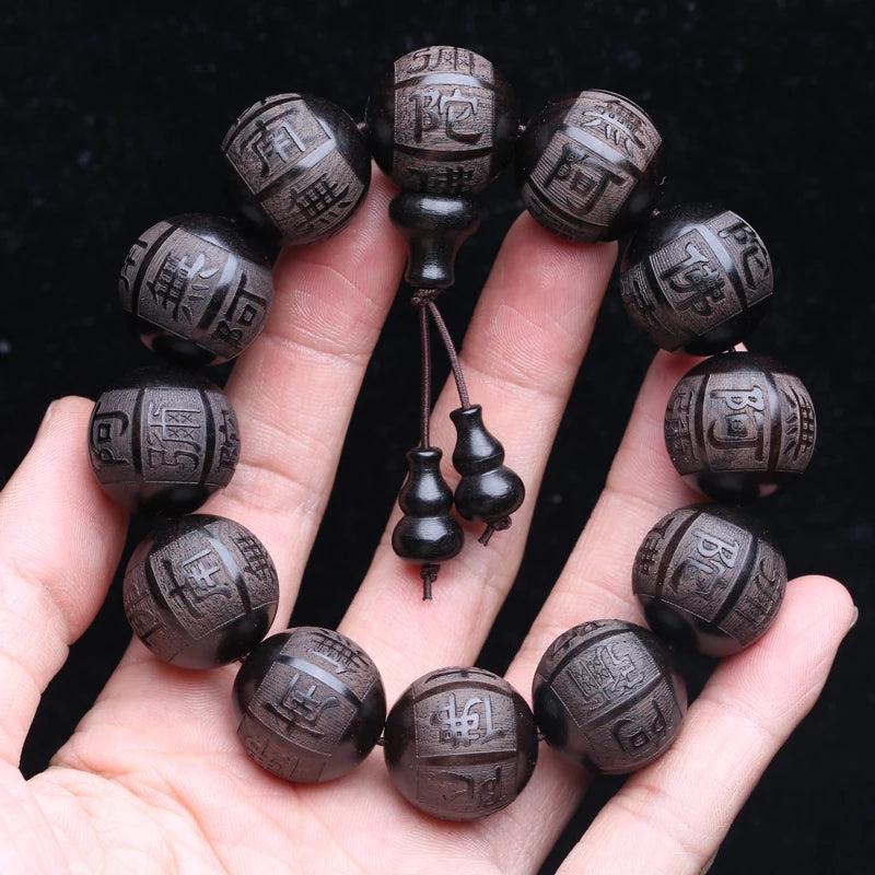 20mm Wooden Beads Tibetan Buddhism Bracelet Men's Beading
