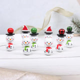 Christmas Snowman Wood Beads Decoration Crafts Kids Toys