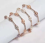 Freshwater Pearl Bracelet Rose Bracelet Adjustable Length